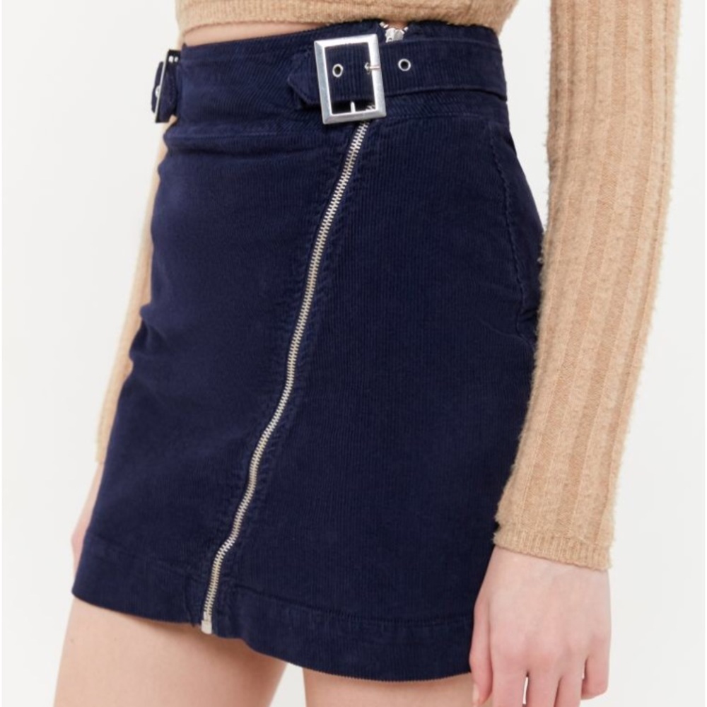 UO Harmony corduroy zip front mini skirt